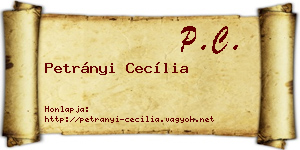 Petrányi Cecília névjegykártya